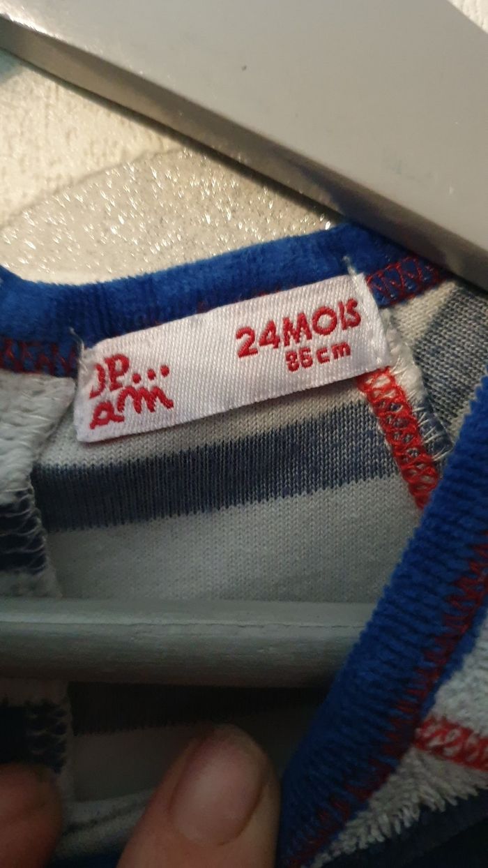 Pyjama bleu et gris marque dp am taille 24 mois - photo numéro 4