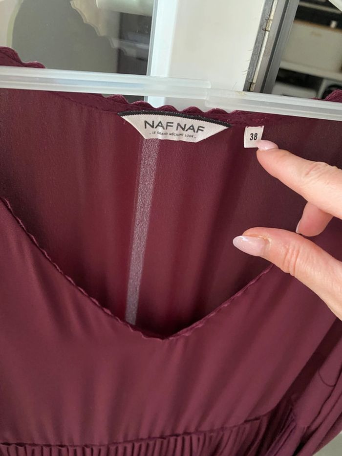 Robe plissée bordeaux Naf Naf 38 - photo numéro 5