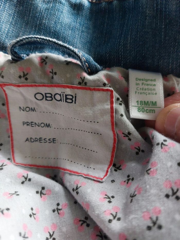 Veste en jeans Obaibi taille 18 mois / 80 cm - photo numéro 4