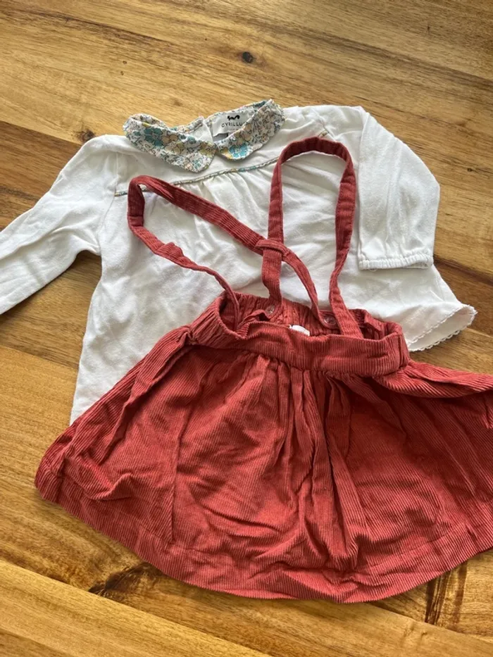Ensemble t-shirt et jupe à bretelle