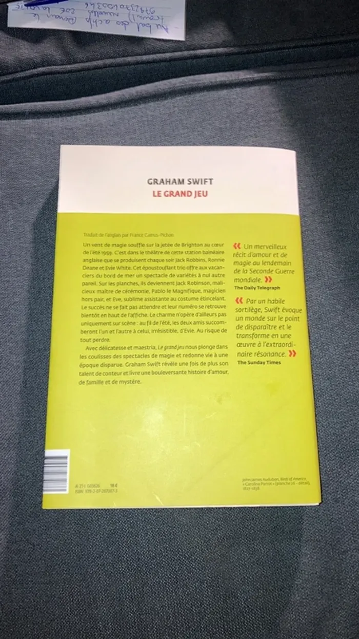 Le grand jeu Graham Swift Gallimard - photo numéro 2