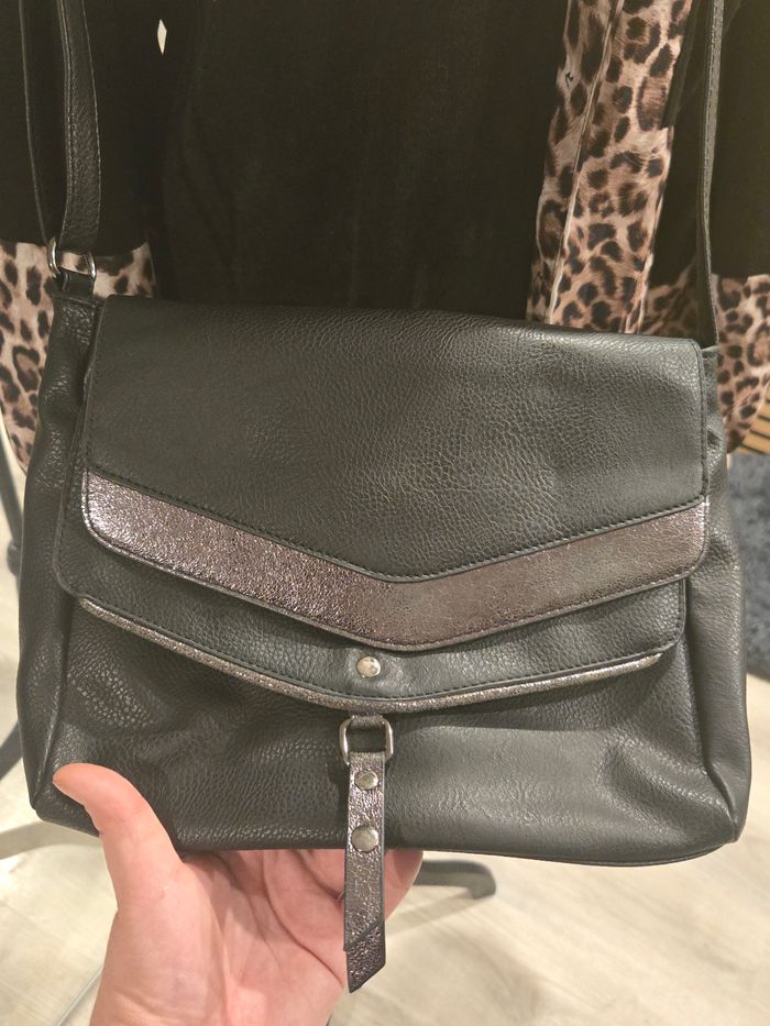 Sac à bandoulière noir/bronze Gémo - photo numéro 3