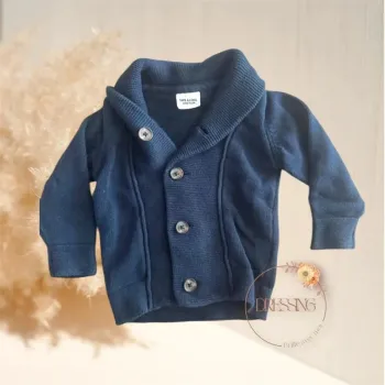 Veste Gilet bouton bleu marine 12 mois 74 cm