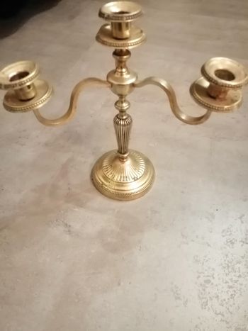 chandelier bougeoir 3 bougies laiton doré Vintage