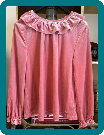 Blouse velours col froncé 10 ans - Carrément Beau