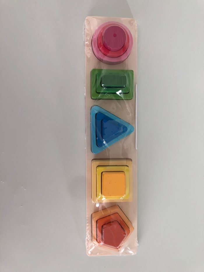 Jouet jeux activité encastrement logique Montessori bois éducatif maternelle forme couleurs motricité - photo numéro 2