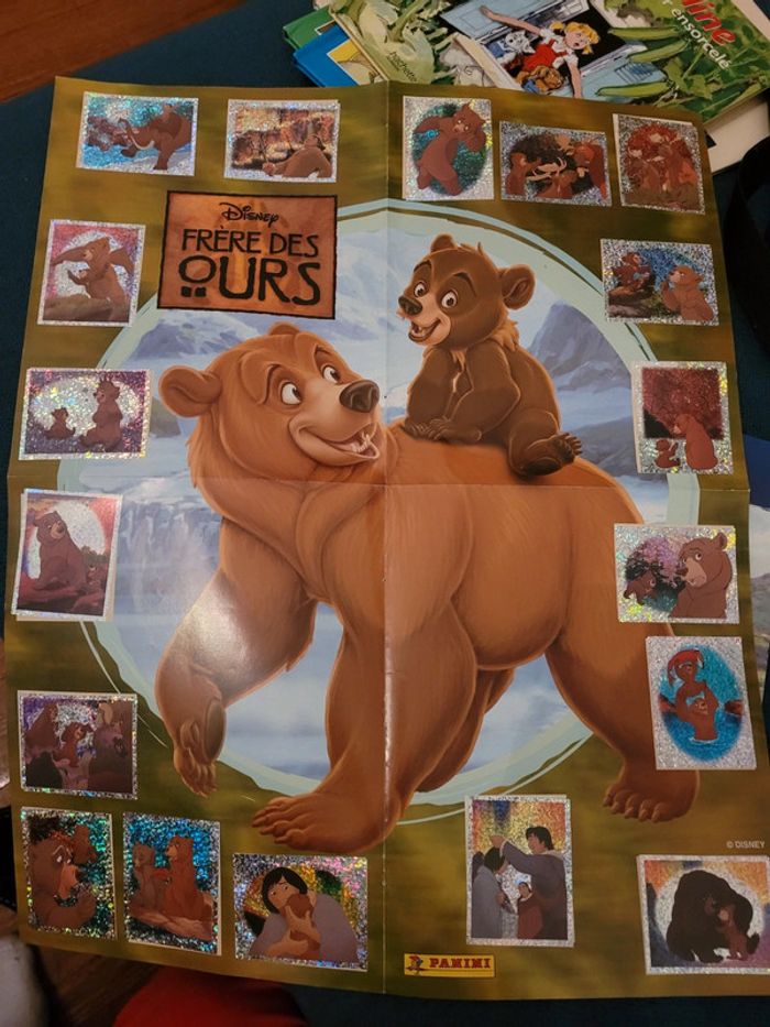 RARE Album Panini complet Disney Frère des Ours + poster brillantes autocollants stickers - photo numéro 2