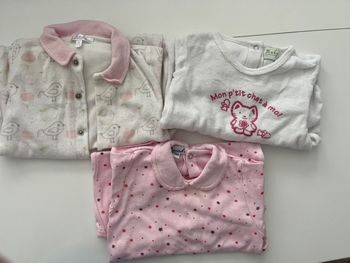 Lot pyjamas bébé fille 6/9 mois doux et adorables 