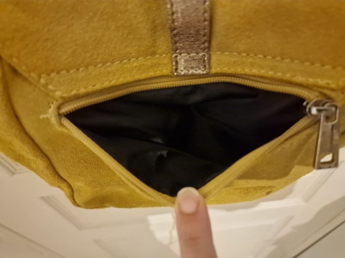 Sac Bandoulière Cuir Véritable - Jaune Moutarde - photo numéro 7