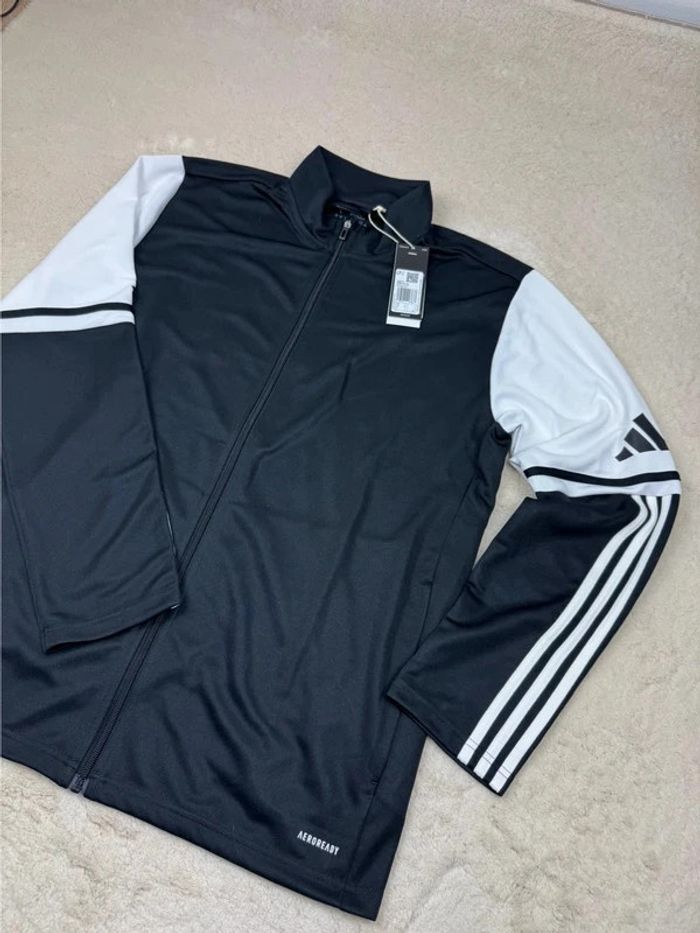 Veste de survêtement Adidas Noir a empiècement blanc Neuve Taille L - photo numéro 2