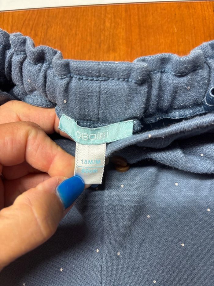 Pantalon bleu à pois - photo numéro 2