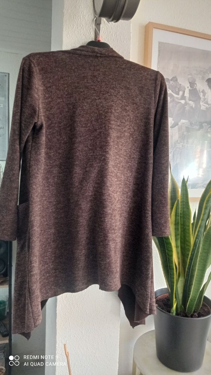 Veste longue marron chocolat taille M en tbe - photo numéro 2