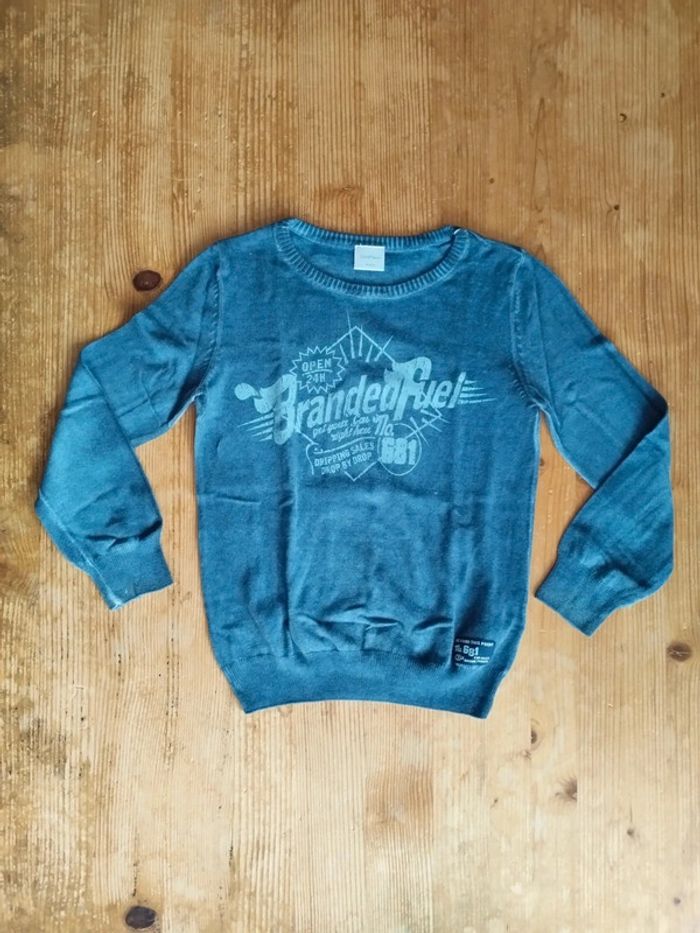 Pull léger bleu ardoise – PocoPiano – 8 ans – Casual & confortable