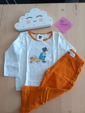 Pyjama deux pièces petit ours brun