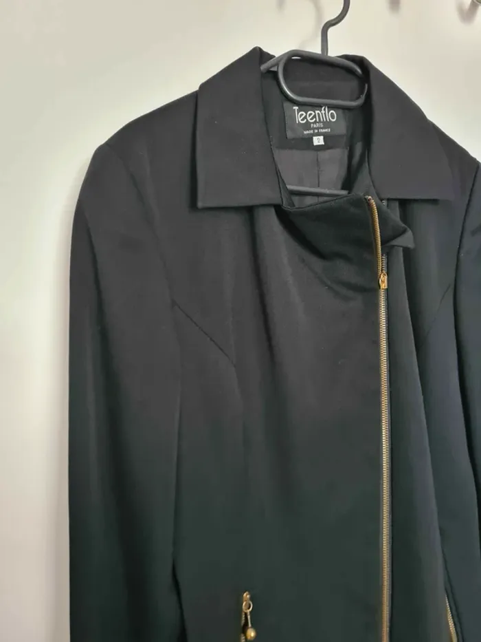 Veste asymétrique noir taille 40 - photo numéro 2