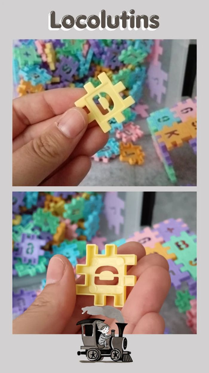 🚂 Jeu de construction coloré – pièces carrées à imbriquer - photo numéro 2