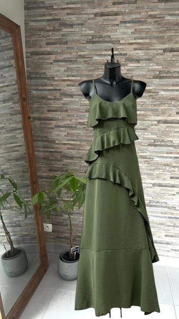 Robe bohème longue couleur kaki