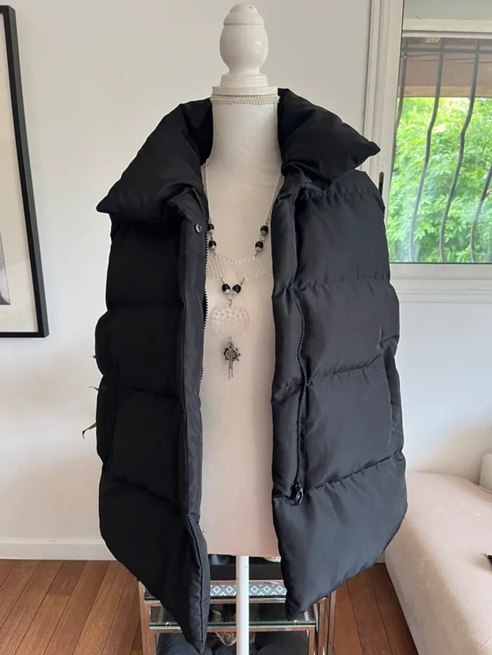 Veste sans manches doudoune noire et verte neuve taille L (40/42) - photo numéro 3