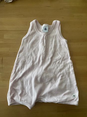Barboteuse marinière blanche et rose petit bateau 6 mois