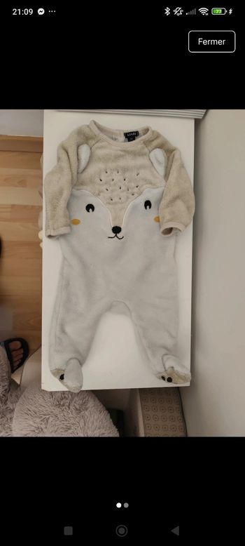 Pyjama velours 3 mois garçon 