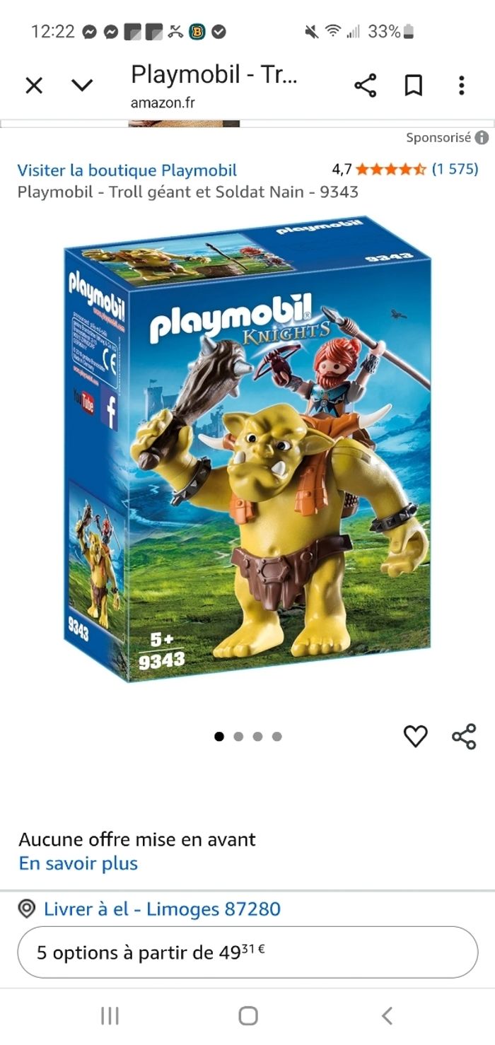 Playmobil 9343 - Troll géant et Soldat Nain. - photo numéro 3
