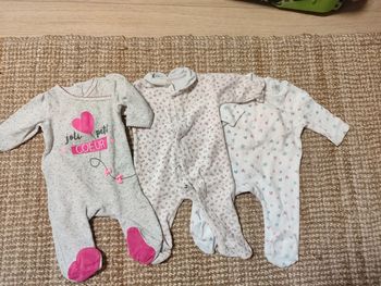 Pyjama velours fille 3 mois