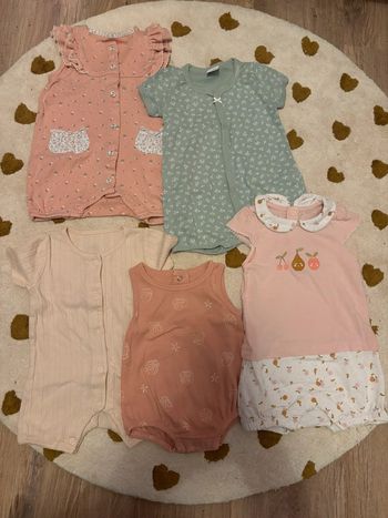 Lot 5 pyjamas été fille 3 mois
