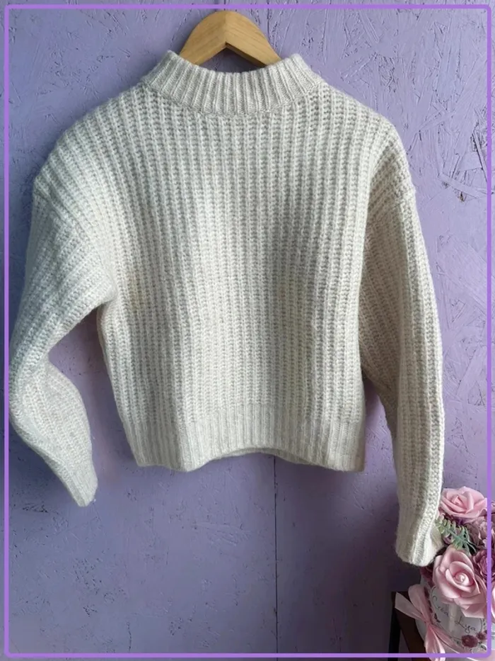 Pull en maille blanc cassé H&M - Taille S