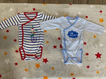 Bodies Manches Longues Du Pareil Au Même Bleu, Blanc, Rouge 6M