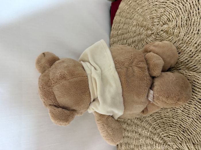 Doudou peluche ours ourson t-shirt beige tiamo collection - photo numéro 3