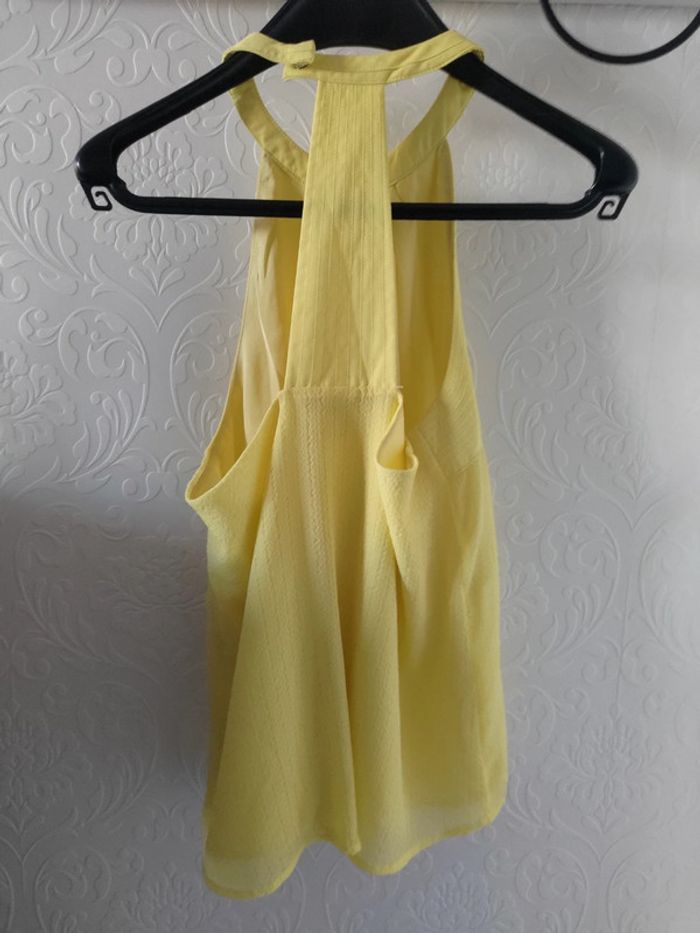 Chemise jaune col serré avec bouton pression - photo numéro 3