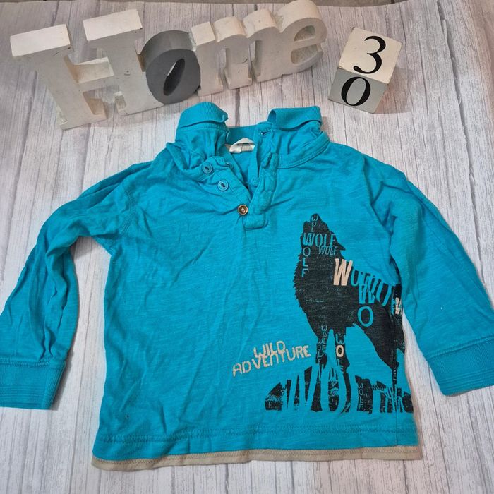 T shirt manche longue turquoise  Taille 3ans Kidkanaï - photo numéro 2