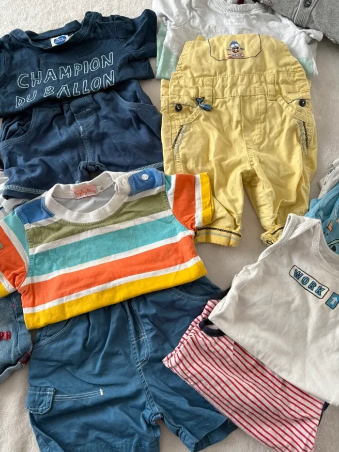 Lot vêtements bébé ETE garçon – Taille 6 mois – Marques variées - photo numéro 2