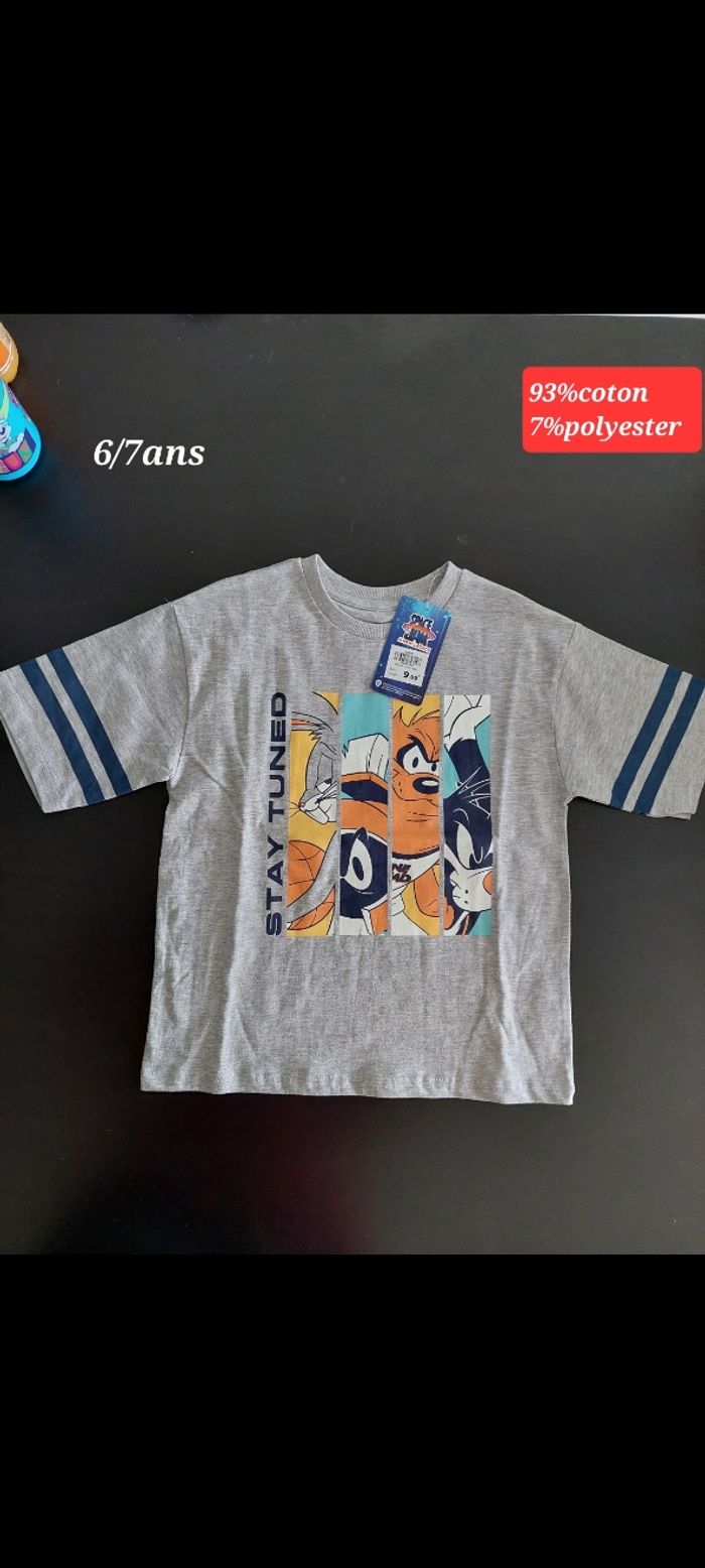 T-shirt manches courtes gris garçon 6/7ans