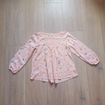 Maillot manche longue rose à fleur. Fille 8 ans. Marque H&M