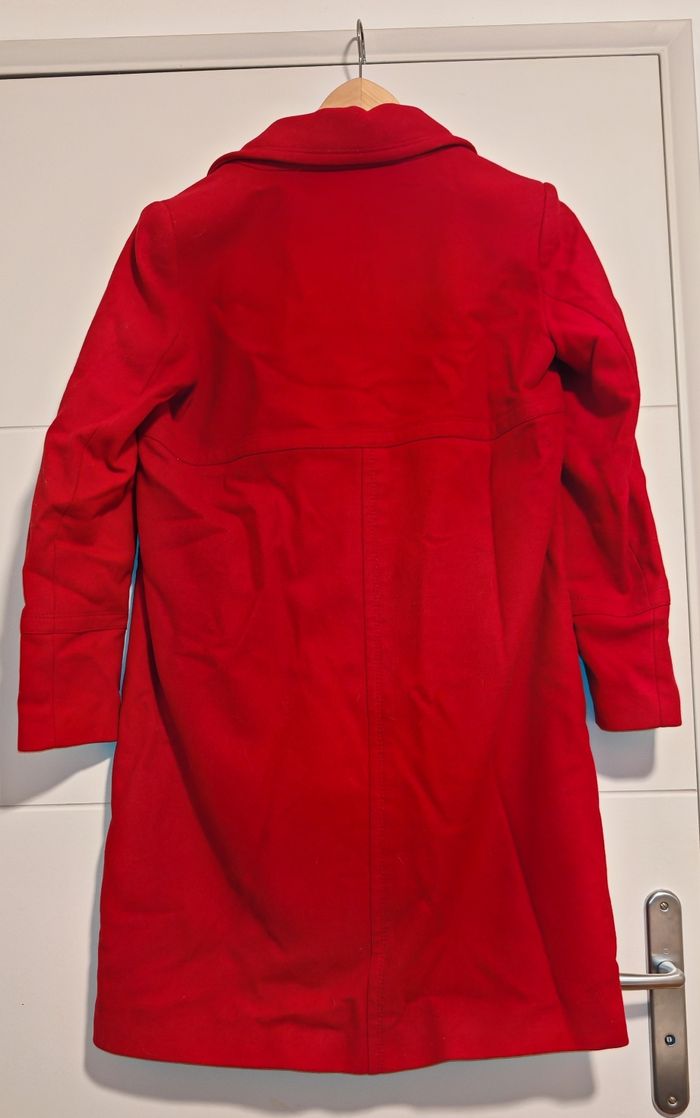 Manteau rouge en laine Zara taille M - photo numéro 2