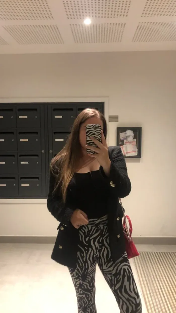 pantalon évasé zara femme motif zébré - photo numéro 4