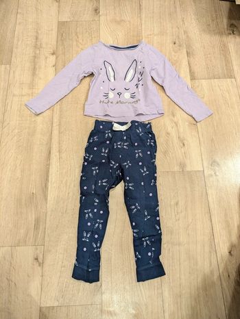 Pyjama 2 pièces Marine et Violet 2ans 92cm