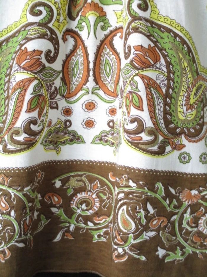 T-shirt blanc motifs chocolat/kaki Jac Jac 38 NEUF - photo numéro 5