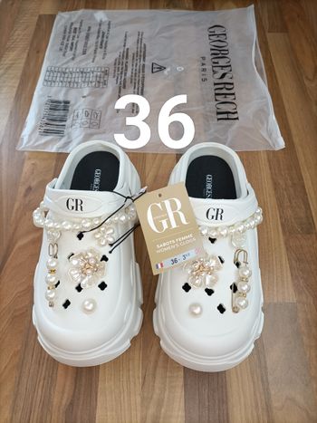 Magnifiques mules sabots perles neuves 36 Georges Rech 