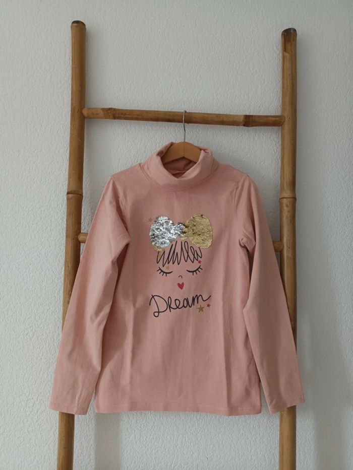 Haut rose manches longues avec col Orchestra 10 ans