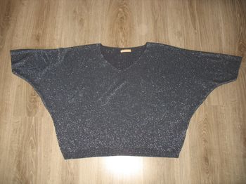 PULL M 3/4 BLEU MARINE A PAILLETTES "NEW COLLECTION" - TAILLE UNIQUE - n°01