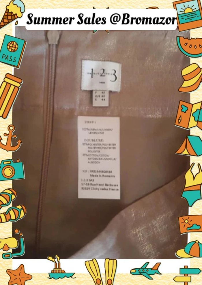 Jupe en lin aspect doré 123 taille 40 - photo numéro 5