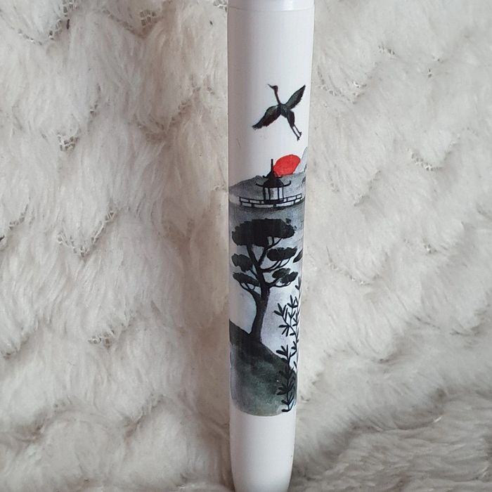 Stylo Bic japon grue au soleil levant temple et château - photo numéro 2