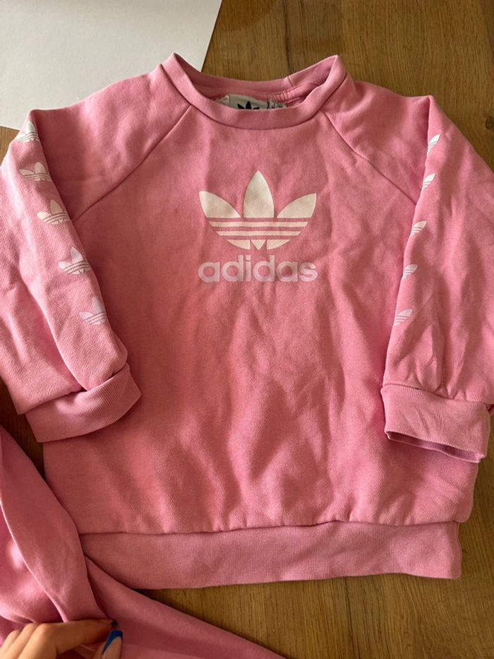 Ensemble adidas pull legging rose 18/24mois - photo numéro 2