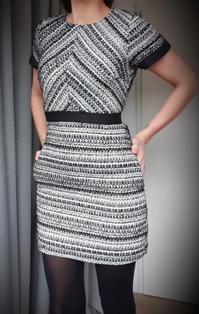 Robe chic tweed, taille 34, H&M