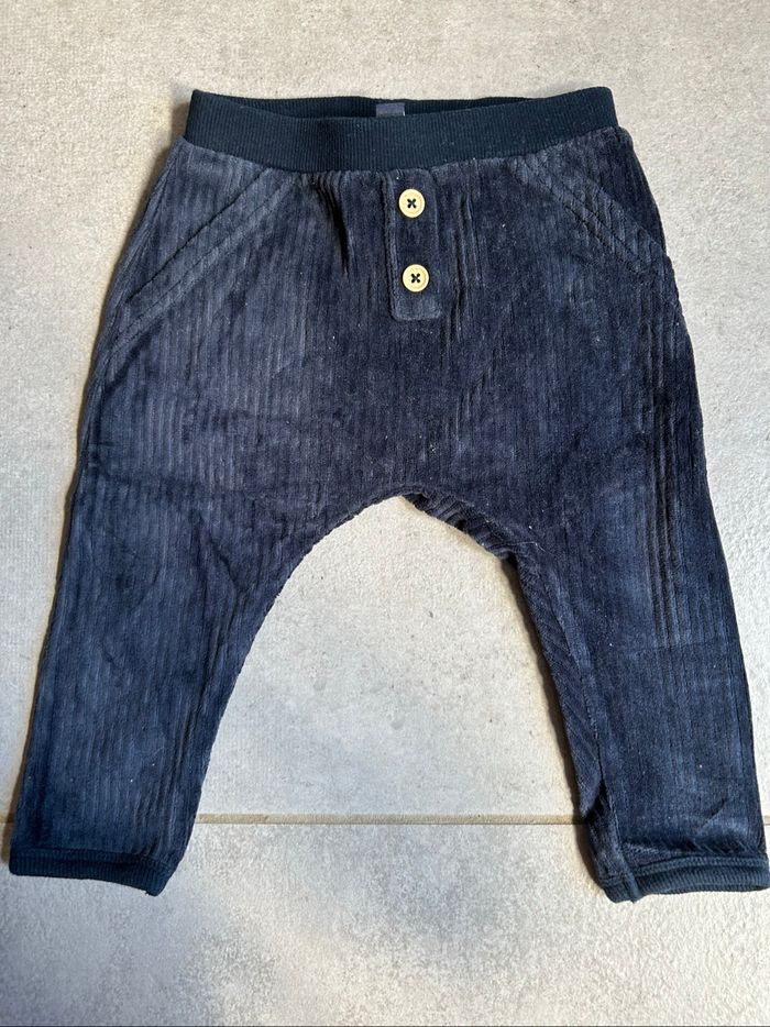 Pantalon bleu velours 12 mois