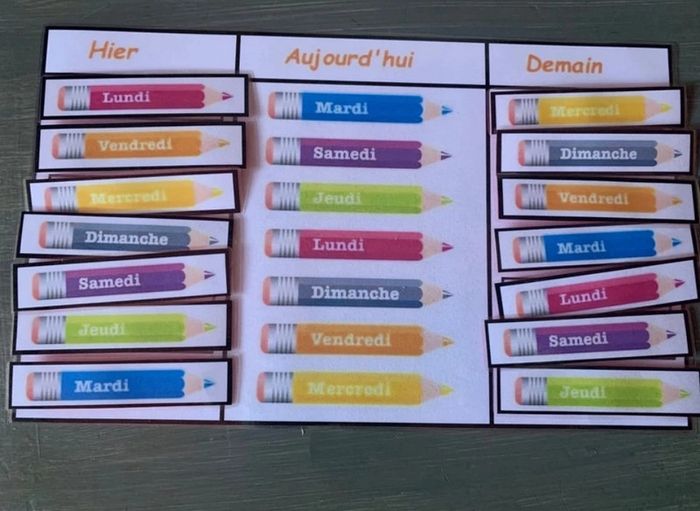 Jeu des jours de la semaine 2