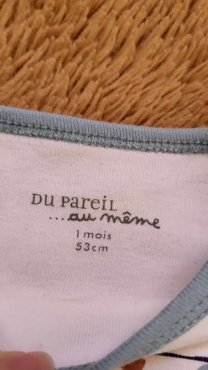 Lot 2 bodies du pareil au même 1 mois - photo numéro 3