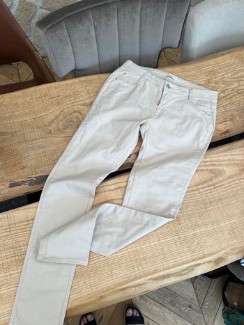 Pantalon jean slim beige printemps camaïeu taille 40 L crème
